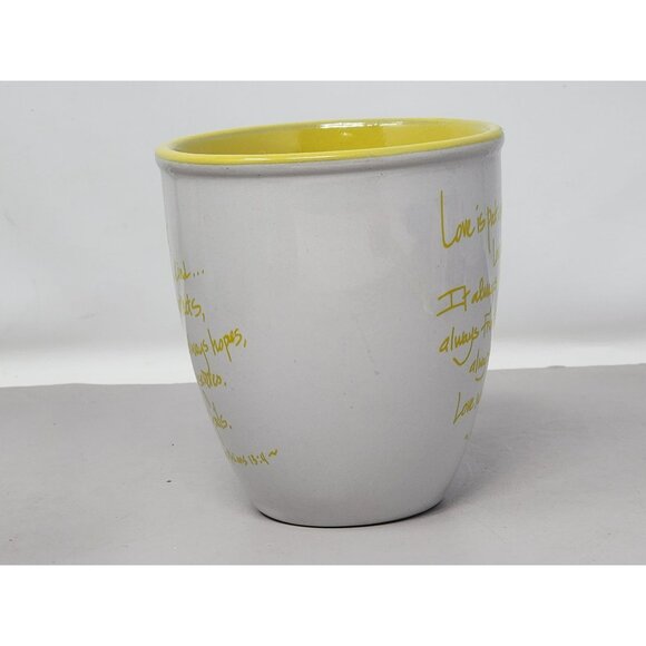 Ceramic Love Is Patient Mug White & Yellow 1 Corinthians 13:4-7‎ Royal Norfolk - Picture 2 of 8